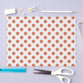 Papier Mousseline Pois orange brûlés (Artisanat)