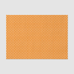 Papier Mousseline Pois Orange Et Blanc