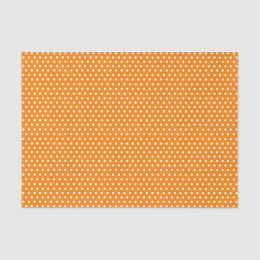 Papier Mousseline Pois Orange Et Blanc (Recto)