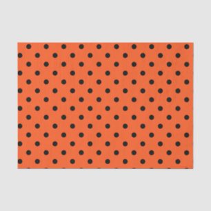 Papier Mousseline Pois orange et noir