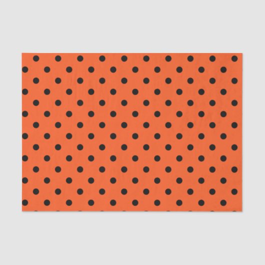 Papier Mousseline Pois orange et noir (Recto)