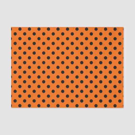 Papier Mousseline Pois orange et noir (Recto)