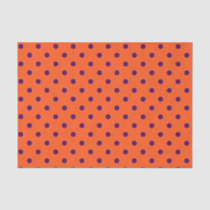 Papier Mousseline Pois orange et violet