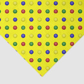 Papier Mousseline Pois primaires, PAPIER WRAP TISSU Jaune (Détail)