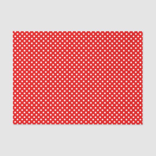 Papier Mousseline Pois rétro rouge et blanc (Recto)