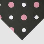 Papier Mousseline Pois rose blanc et noir (Détail)