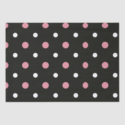 Papier Mousseline Pois rose blanc et noir (Recto)