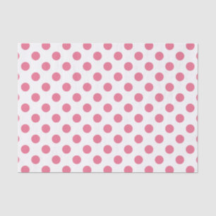 Papier Mousseline Pois rose et blanc