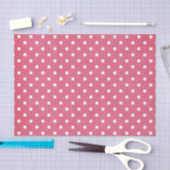 Papier Mousseline Pois ROSE ET BLANC (Artisanat)