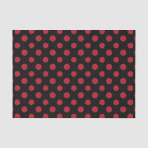 Papier Mousseline Pois rouge et noir
