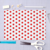 Papier Mousseline Pois rouge Polka Imprimer Papier Tissu (Artisanat)