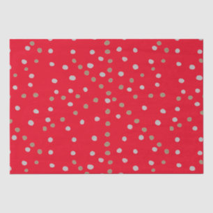 Papier Mousseline Pois rouges