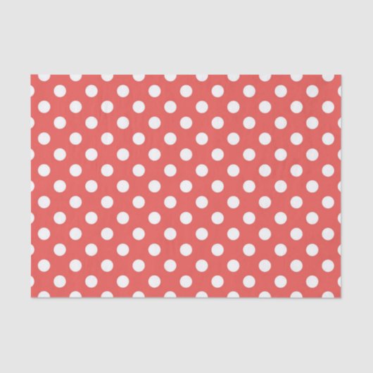 Papier Mousseline Pois rouges et blancs (Recto)