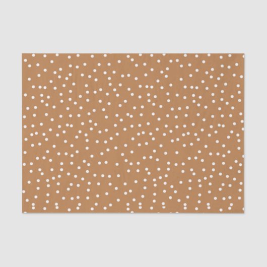 Papier Mousseline Pois Tan & White Confetti (Recto)