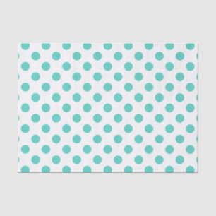 Papier Mousseline Pois turquoise