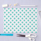 Papier Mousseline Pois turquoise (Artisanat)