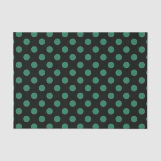 Papier Mousseline Pois vert et noir (Recto)