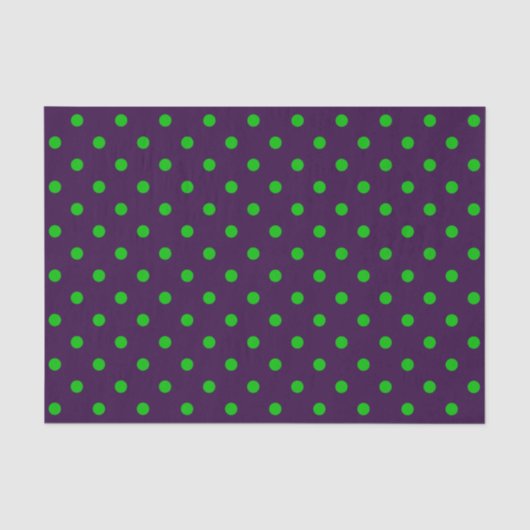 Papier Mousseline Pois vert foncé violet et néon (Recto)