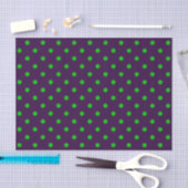 Papier Mousseline Pois vert foncé violet et néon (Artisanat)