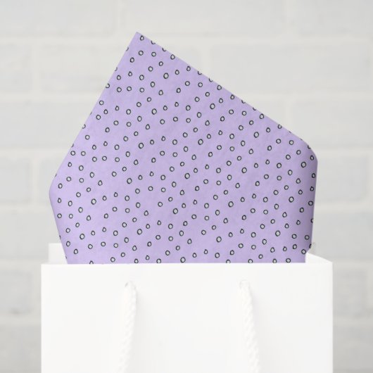 Papier Mousseline Pois vert mou violet (Sac cadeau)