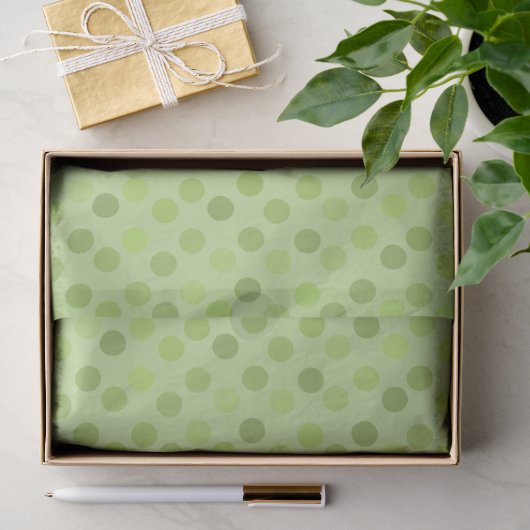 Papier Mousseline pois verts de printemps (Cadeau)