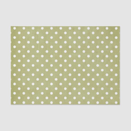 PAPIER MOUSSELINE POIS VERTS ET BLANCS (Recto)
