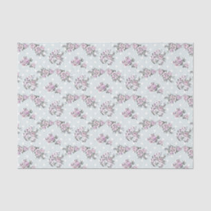 Papier Mousseline Pois vintage floral de lavande rose chic de Boho