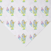 Papier Mousseline Poisson Ange Avec Parapluie (Détail)