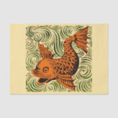 Papier Mousseline Poisson Antique Carrelage Ancien art (Recto)