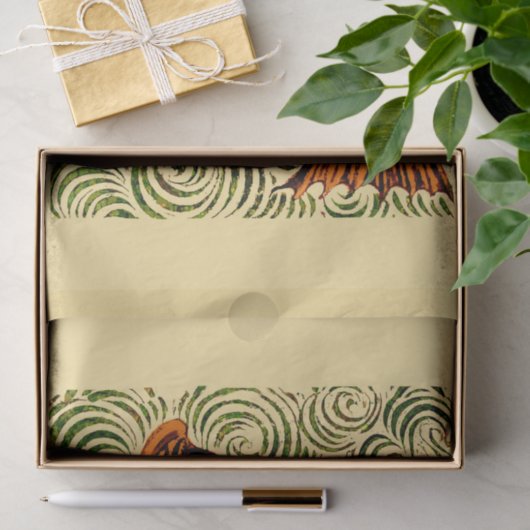 Papier Mousseline Poisson Antique Carrelage Ancien art (Cadeau)