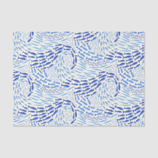 Papier Mousseline Poisson bleu de l'océan de natation - Clair