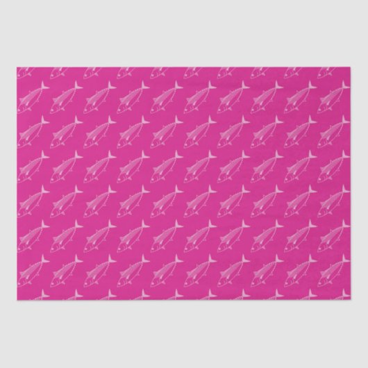 Papier Mousseline Poisson Bonito mignon en rose pastel sur rose chau (Recto)