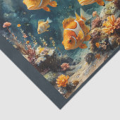 Papier Mousseline Poisson clown dans un récif avec coraux sous l'eau (Détail)