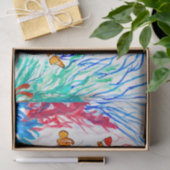 Papier Mousseline poisson d'aquarelle océan Nautique mer mare pêcheu (Cadeau)