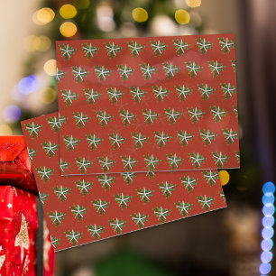 Papier Mousseline Poisson de Noël à Holly sur Rouge