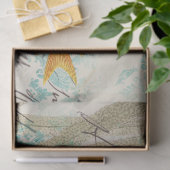 Papier Mousseline Poisson et algues avec écriture découpage (Cadeau)