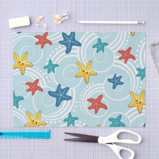 Papier Mousseline Poisson étoilé dans l'océan Tourbillonnant (Artisanat)