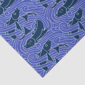 Papier Mousseline Poisson Gras Baignade Océan Bleu Pêche (Détail)