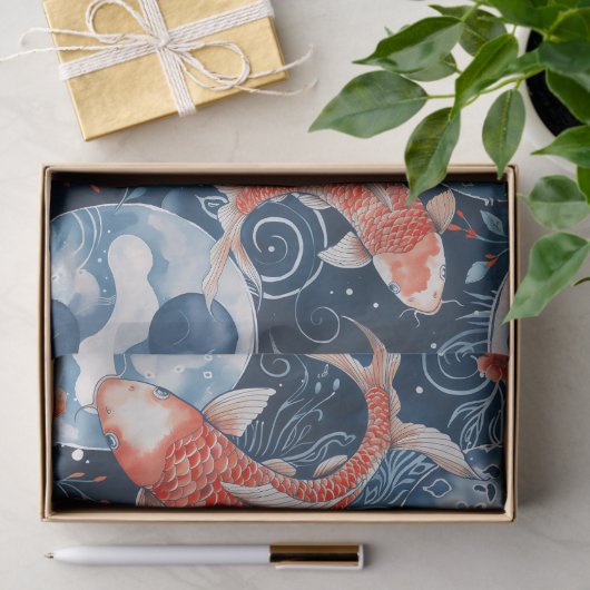 Papier Mousseline Poisson japonais dans l'aquarelle (Cadeau)