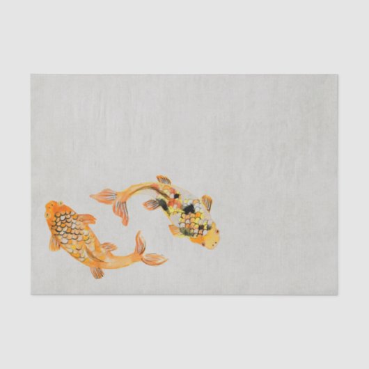 Papier Mousseline Poisson Koi Or élégant (Recto)