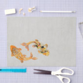 Papier Mousseline Poisson Koi Or élégant (Artisanat)