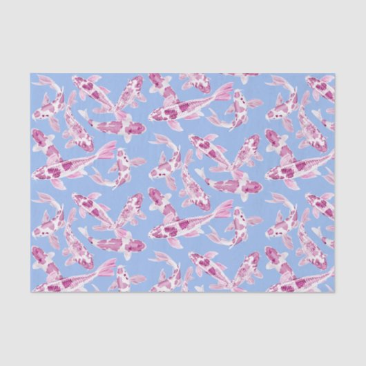 Papier Mousseline Poisson rose blanc koi (Recto)