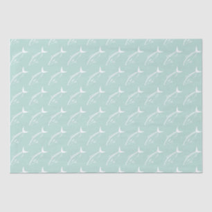 Papier Mousseline Poisson Saumon australien en blanc sur Aqua