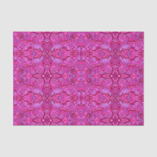 Papier Mousseline Poisson sous l'eau Bohème Arabesque Motif Magenta