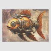 Papier Mousseline Poisson Steampunk (Recto)