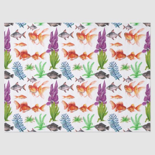 Papier Mousseline Poisson tropical (Recto)