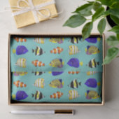 Papier Mousseline Poisson tropical coloré (Cadeau)