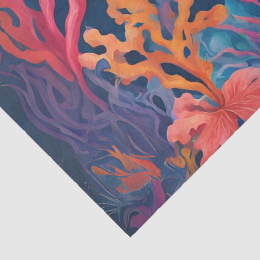 Papier Mousseline Poisson tropical vibre (Détail)