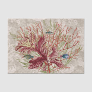 Papier Mousseline Poissons aquatiques de corail rouge
