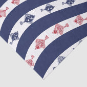 Papier Mousseline Poissons et bandes bleues (Détail)